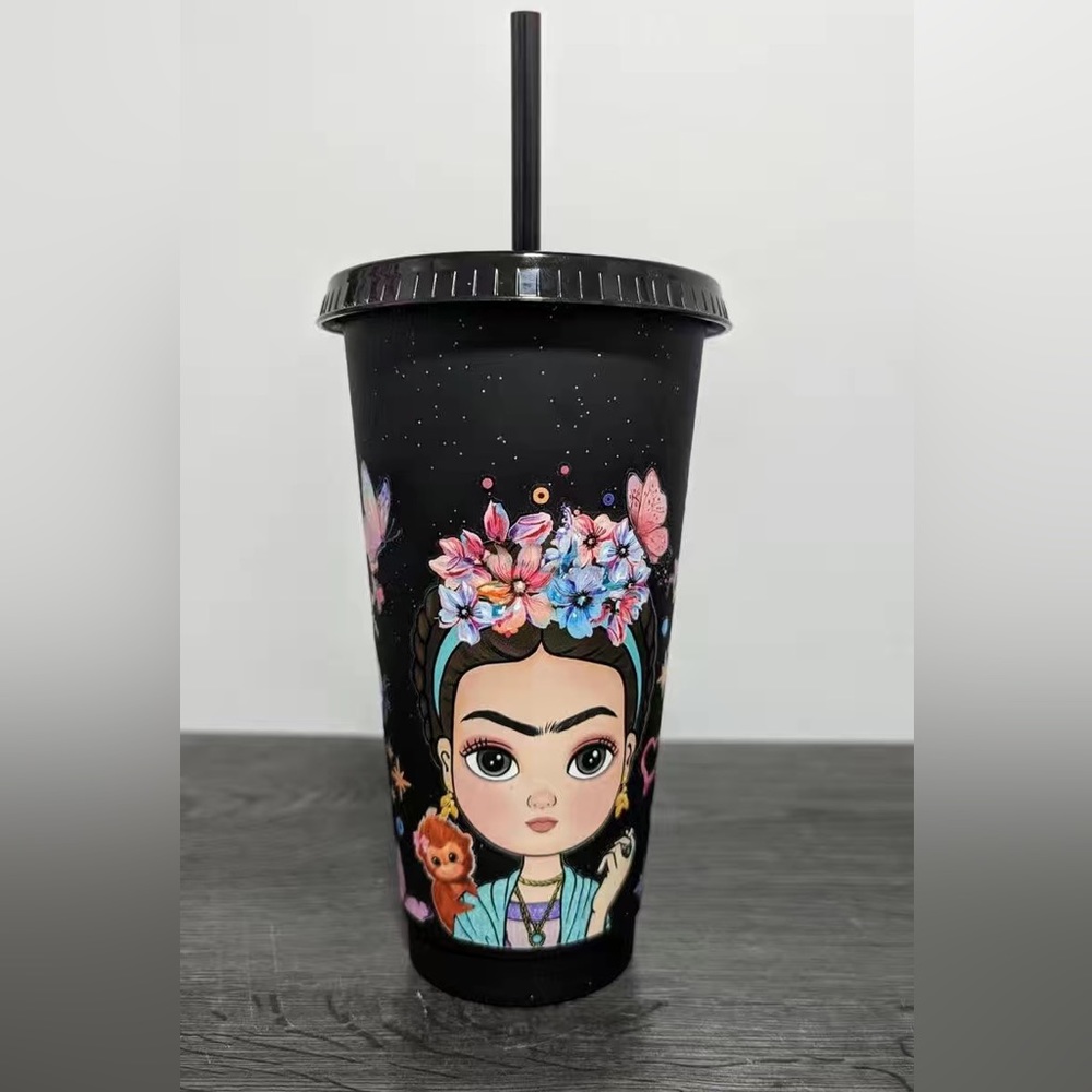 New 5pcs Frida Cafectios 16oz Libbey Glass Can Wrap